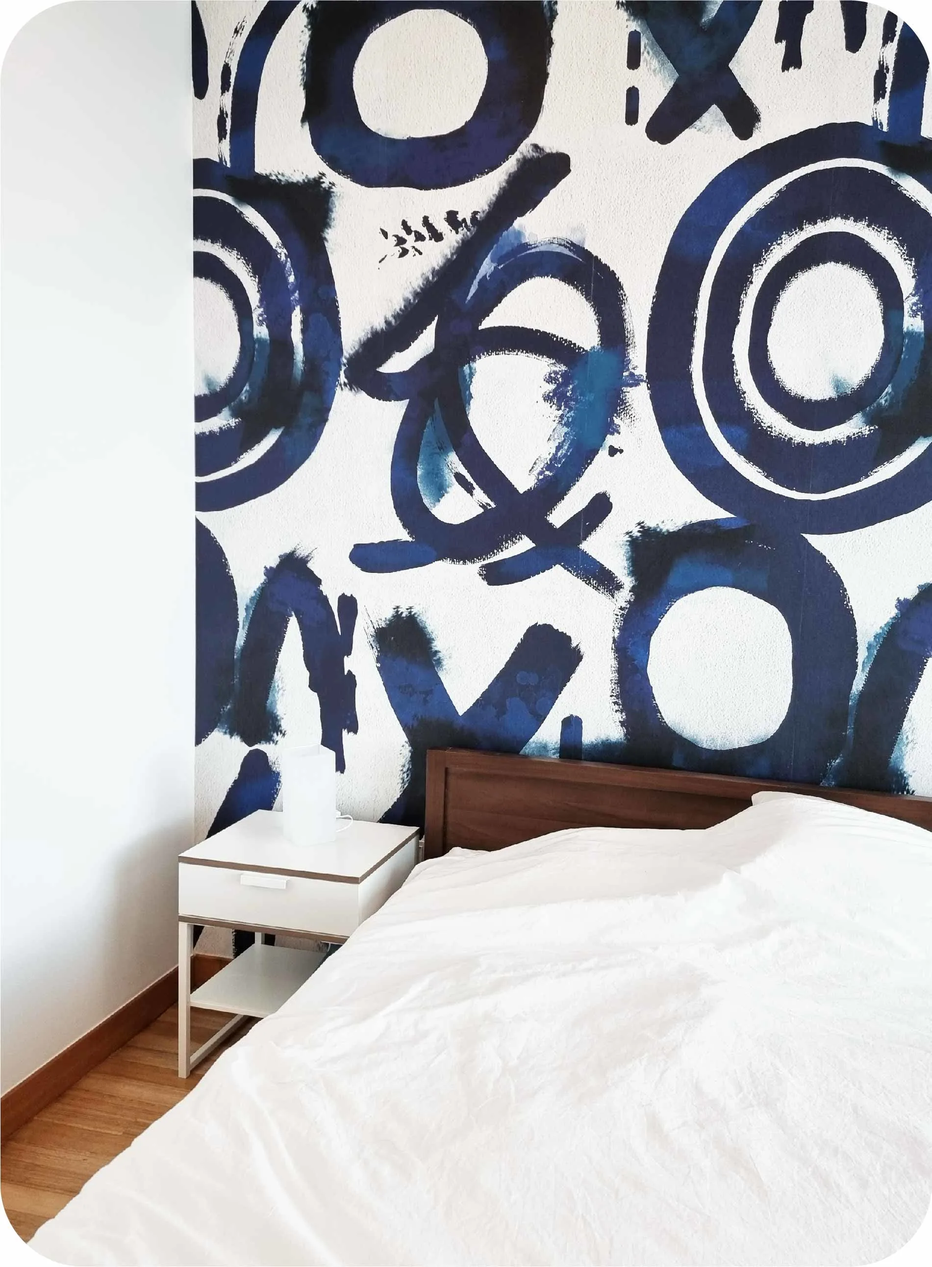 Elevate Your Bedroom with Abstract Geometric Wallpaper